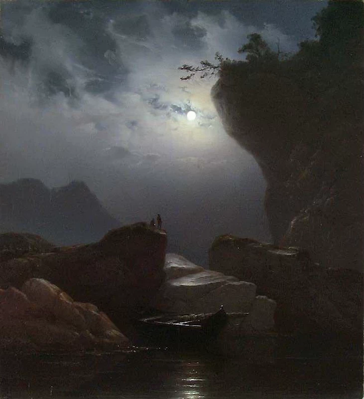 Paesaggio costiero al chiaro di luna - National Museum of Art, Architecture and Design